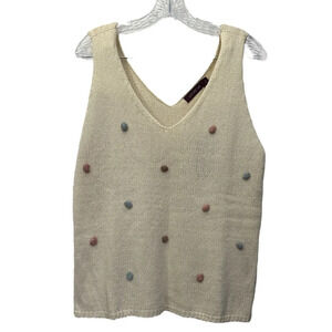 Adore Me Callaway Top Crochet Knit Pom Poms Size XL New With Tags